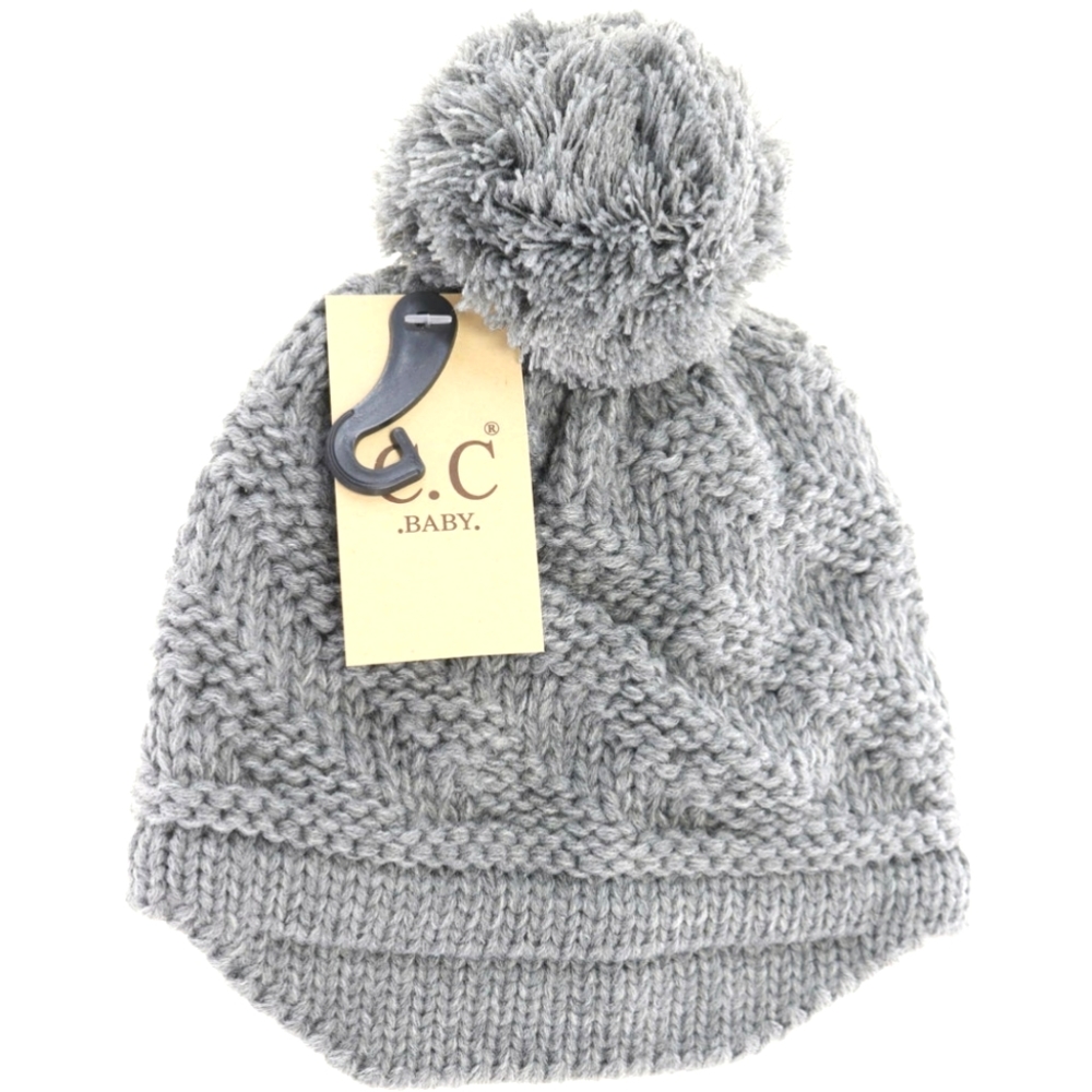 BABY Brim Beanie Hat with Pom